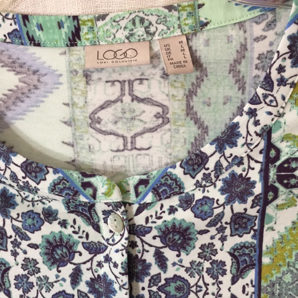 LOGO Lori Goldstein Mint Tunic Shirt - Picture 3 of 11